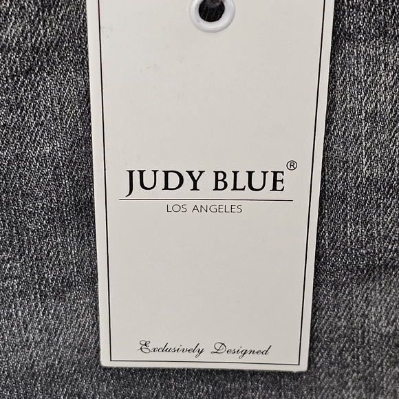 Judy Blue Shorts Grey Denim Size Large Cactus Embroidered‎ High Rise NWT Stretch - Picture 8 of 16